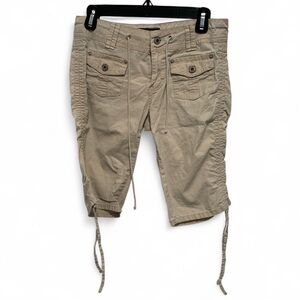 Y2K Angels Beige Cropped Ruched Pants Size 7